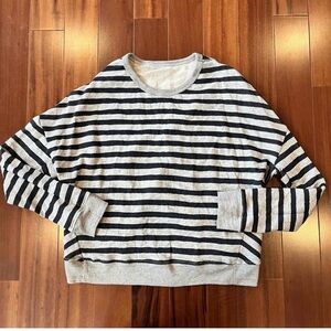NWOT Anthropologie Sundry striped sweatshirt with criss cross back feature.
